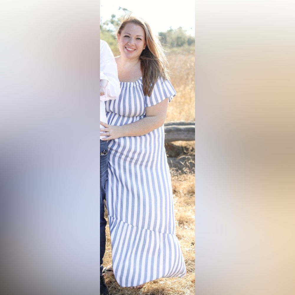 Striped maternity dress